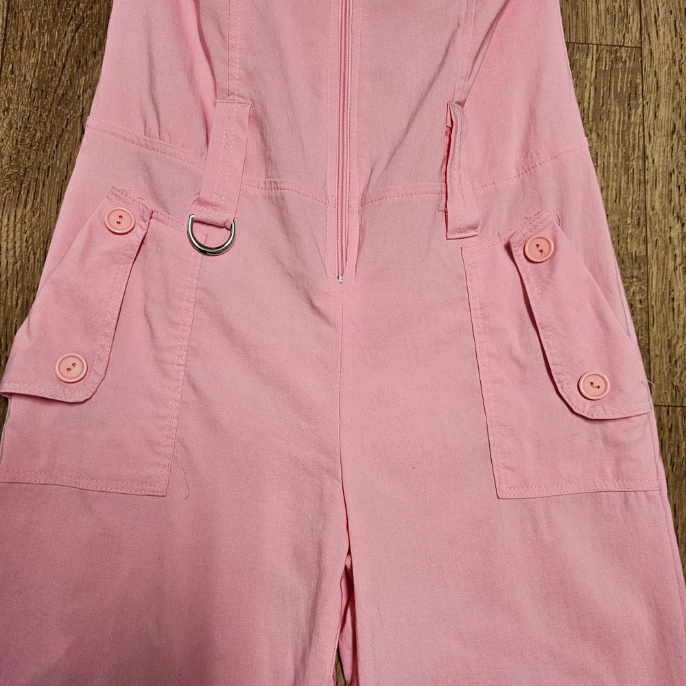 Vintage Y2K Baby Phat Pink Halter Zip Front Capri Pant Jumpsuit Size L - Picture 4 of 11